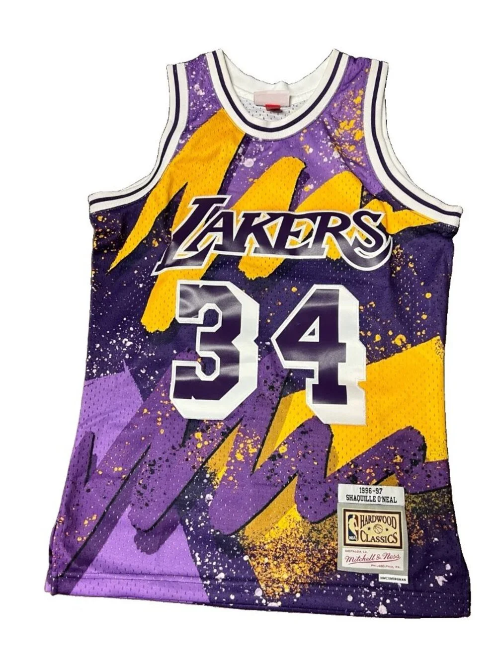 M&N LA Lakes Shaquille O'Neil Shaq Hyper Hoops Swingman Jersey And Shorts Set(S)
